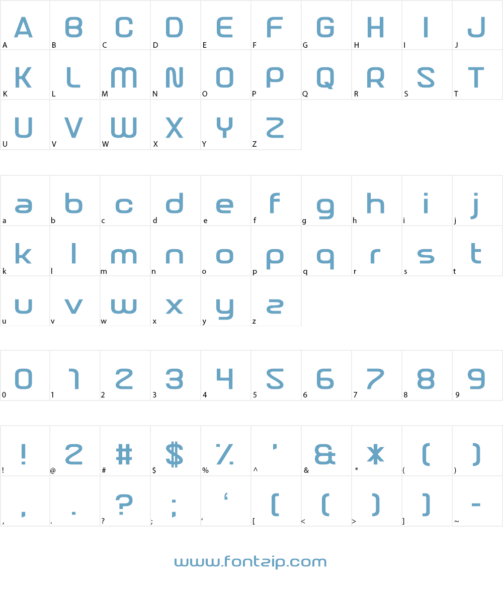 Nebulous Content Font Character